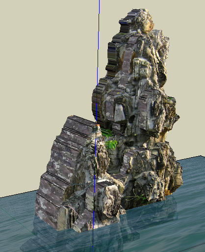 02--假山石头景石SU模型(3)