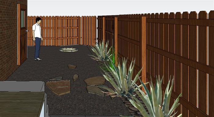 03--房子的木栅栏围栏SU模型(1)