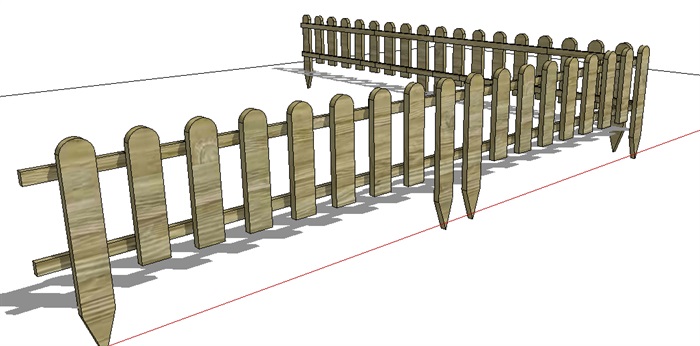 03--木栅栏栅栏围栏的SKP模型素材(1)