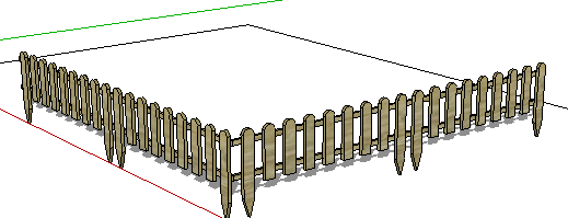 03--木栅栏栅栏围栏的SKP模型素材(3)