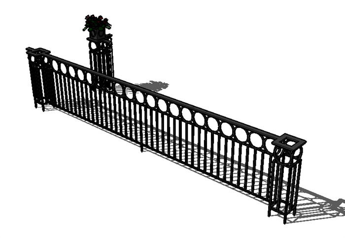 05--6欧式黑铁艺栏杆的SU模型(1)