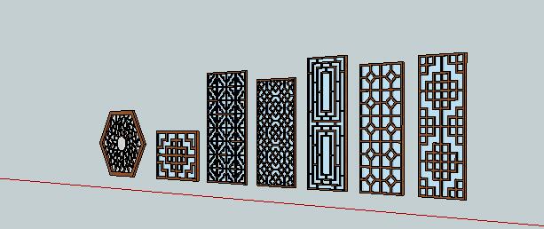 07--中国古建筑门窗su模型(3)