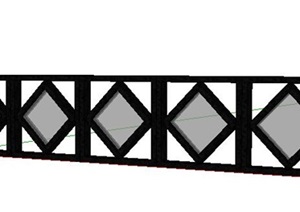 欧式风格栏杆护栏SU(草图大师)模型