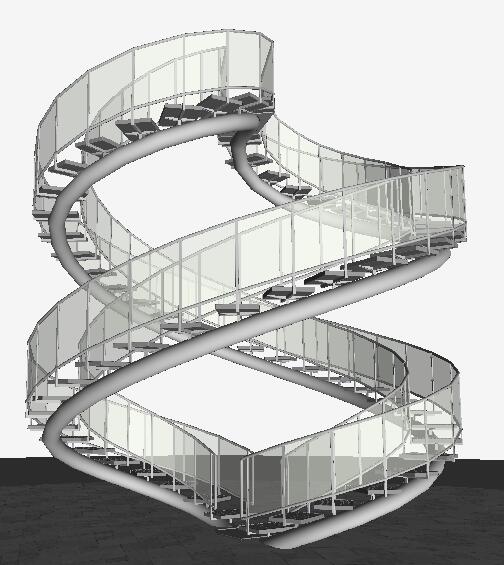 30--室内玻璃旋转楼梯模型(1)