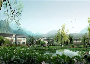 中式双拼住宅别墅设计jpg方案及效果图