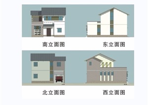 中式详细的民居多层建筑设计jpg方案及效果图