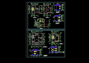 豪华别墅多套建筑设计cad施工图