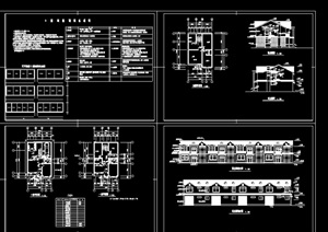 多层别墅户型建筑设计cad施工图