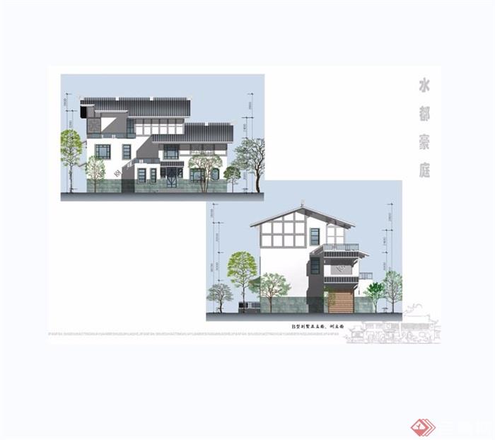 中式多层别墅建筑设计jpg方案及效果图