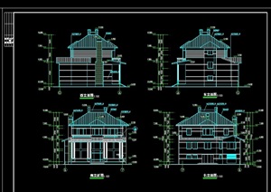 欧式风格详细的别墅建筑cad施工结构图