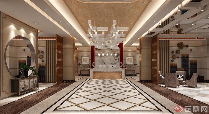 某详细的酒店室内空间装饰设计jpg效果图