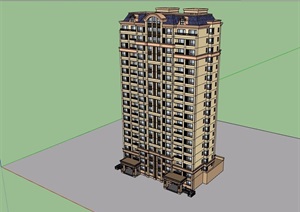 欧式风格高层住宅小区楼SU(草图大师)模型