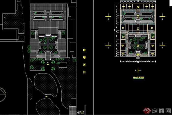 中式合院住宅平面和立面cad方案