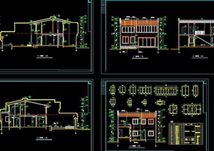 现代中式四合院CAD建筑图
