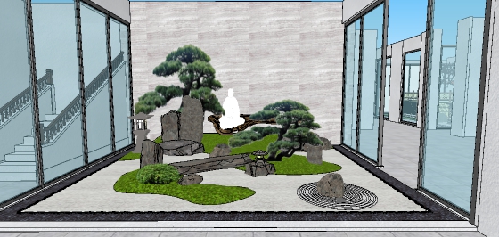日式中庭院落花园景观设计(1)