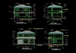 5套别墅建筑结构cad施工图