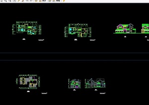 三种不同的别墅经典cad方案户型