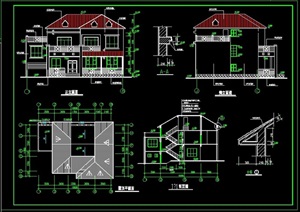 别墅建筑详细完整设计cad施工总图
