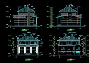 欧式详细的完整住宅别墅建筑cad施工全图