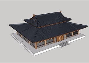 主庙寺庙建筑设计SU(草图大师)模型