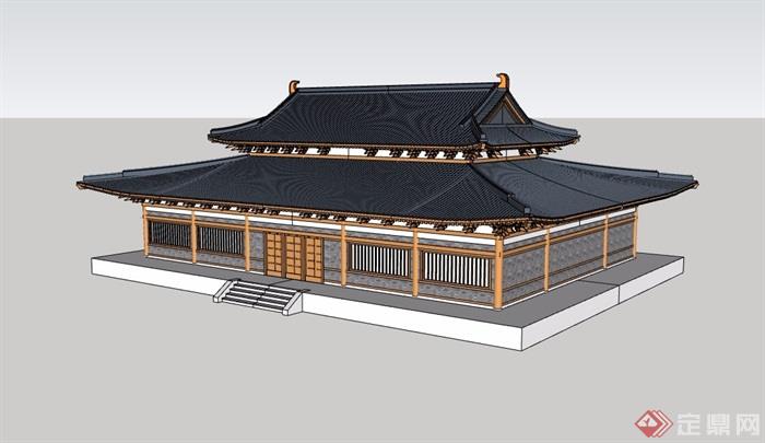 主庙寺庙建筑设计su模型
