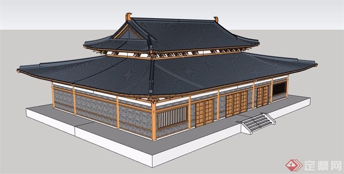 主庙寺庙建筑设计su模型