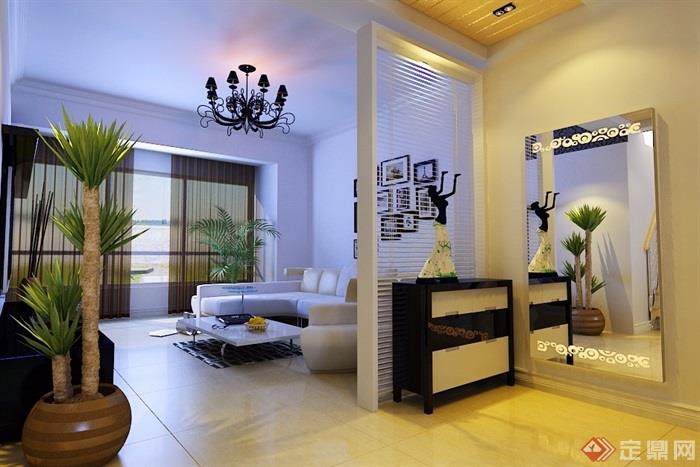 现代详细的住宅室内装饰3d模型及效果图