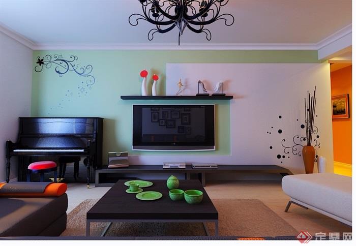 详细的住宅详细室内装饰空间3d模型