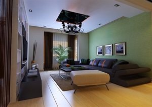 详细的整体完整住宅装饰空间3d模型及效果图