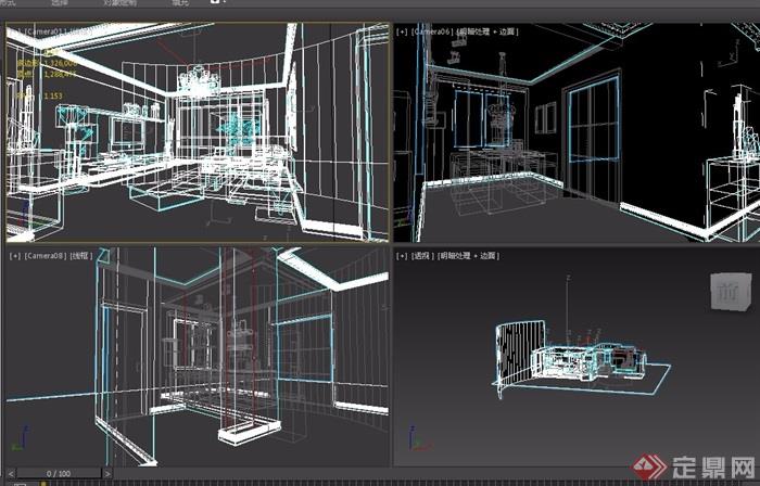 详细的完整住宅室内装饰空间设计3d模型