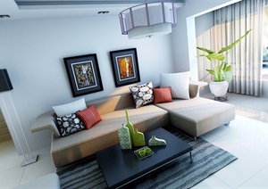 详细的整体住宅室内装饰空间设计3d模型