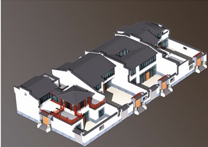 中式四合院别墅建筑设计cad方案图