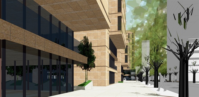 现代风格办公楼模型(5)