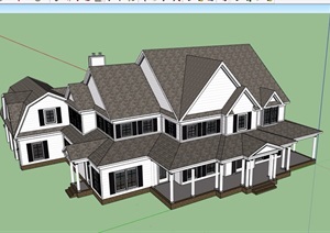 欧式详细的别墅会所设计SU(草图大师)模型