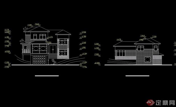 详细的欧式风格两层住宅别墅cad方案