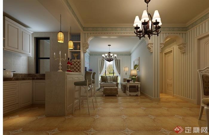某北欧风格详细的客厅室内装饰设计3d模型及效果图