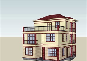 欧式风格详细的三层住宅别墅设计cad施工图