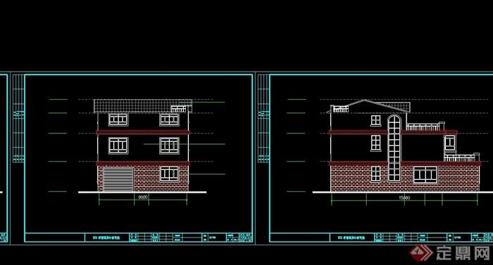 详细的完整三层住宅别墅设计cad施工图