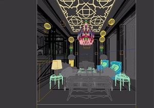 详细的完整欧式客厅装饰设计3d模型及效果图