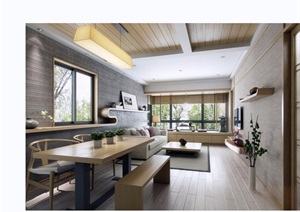 现代住宅室内客厅装饰设计3d模型及效果图
