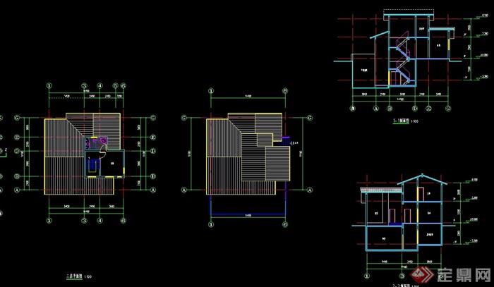 欧式简单的两层住宅别墅设计cad方案