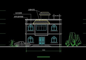 现代两层住宅别墅设计cad方案图