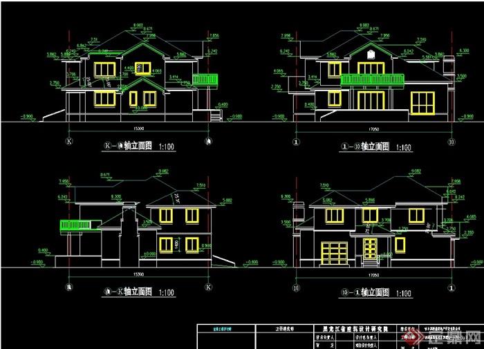 偶读两层住宅别墅设计cad方案及效果图