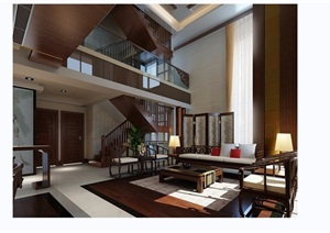 欧式风格详细的住宅室内客厅装饰设计3d模型及效果图