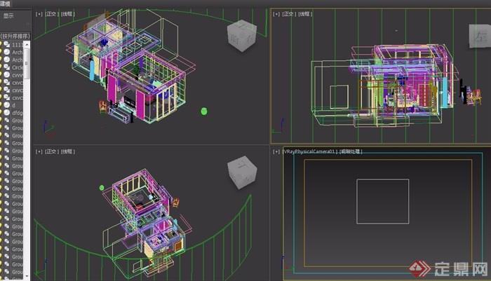 中式详细的住宅室内装饰设计3d模型及效果图