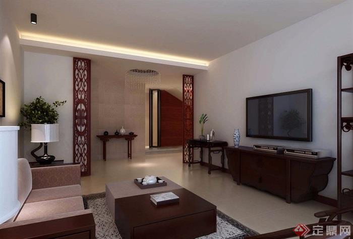现代中式风格住宅室内客厅装饰设计3d模型