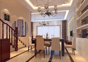 住宅室内客厅装饰设计3d模型及效果图