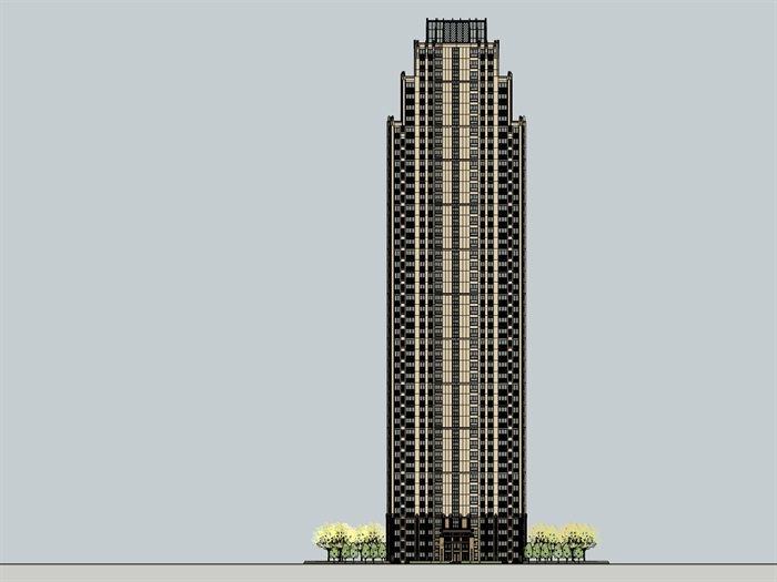 超高层住宅，西方新古典，45层(1)