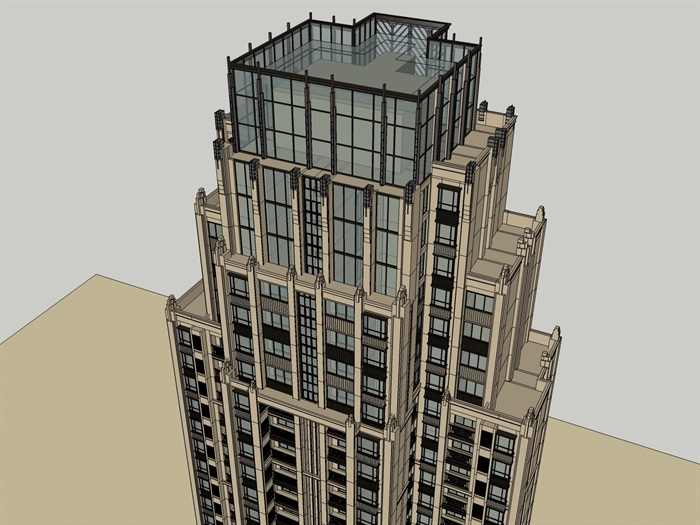超高层住宅，西方新古典，45层(4)