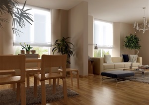 现代风格住宅室内客厅装饰设计3d模型及效果图